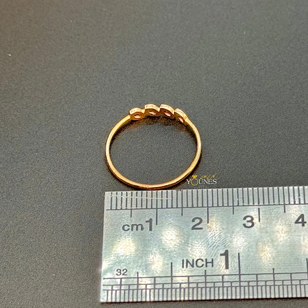 انگشتر چهار نگین بنفش بیضی طلا